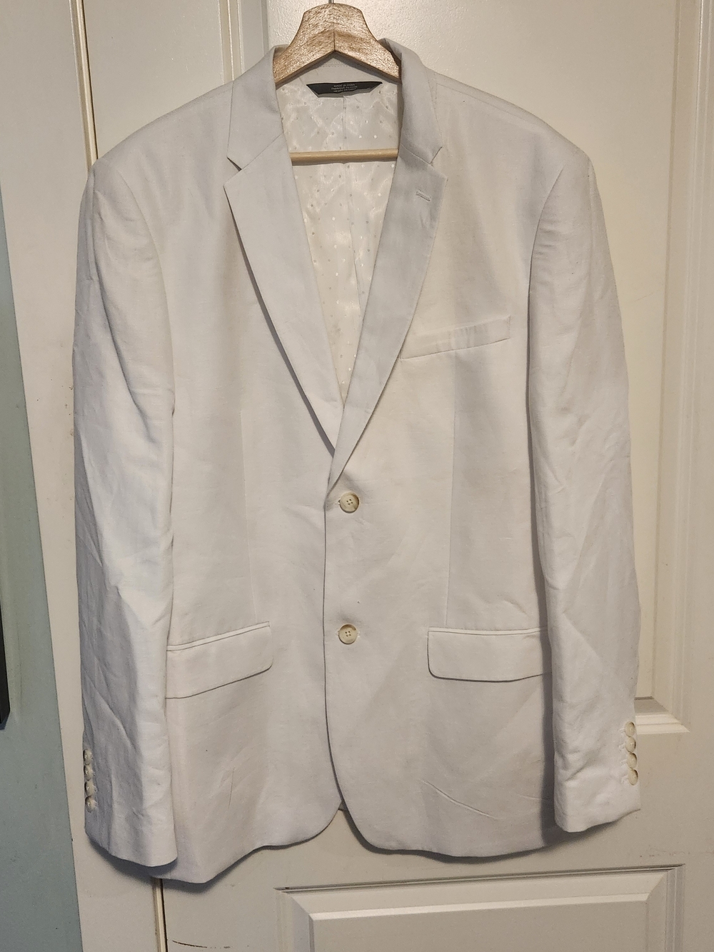Perry Ellis Men's White Single-Breasted Blazer